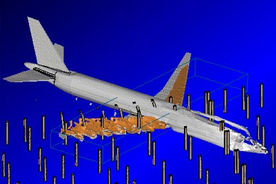 Simulation de l'impact de l'avion dans le Pentagone