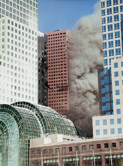 Incendies du côté sud de la tour 7 du World Trade Center