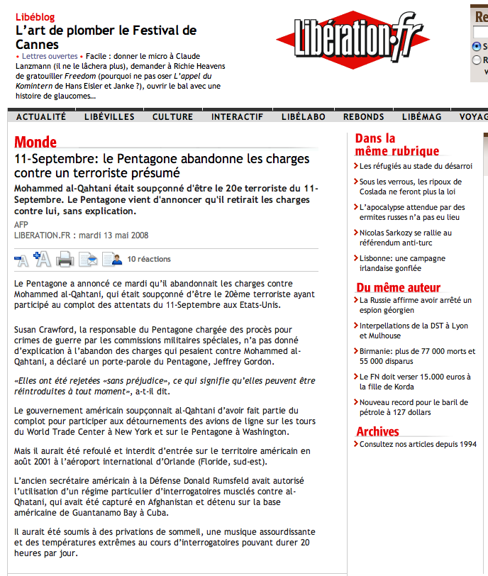 Article de Libération