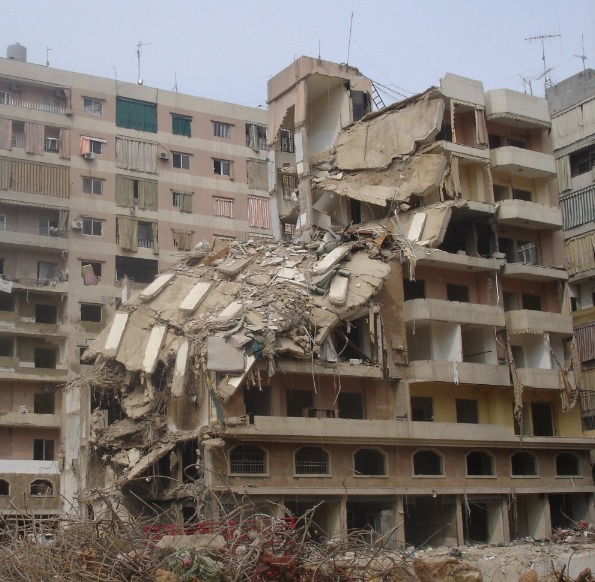 Immeuble détruit par la guerre à Beyrouth (Liban)