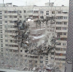 Immeuble endommagé en Russie après un accident