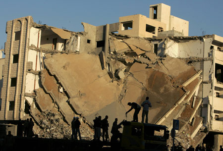 Immeuble du Ministère de l'Intérieur détruit par la guerre à Gaza, en Palestine (2008)